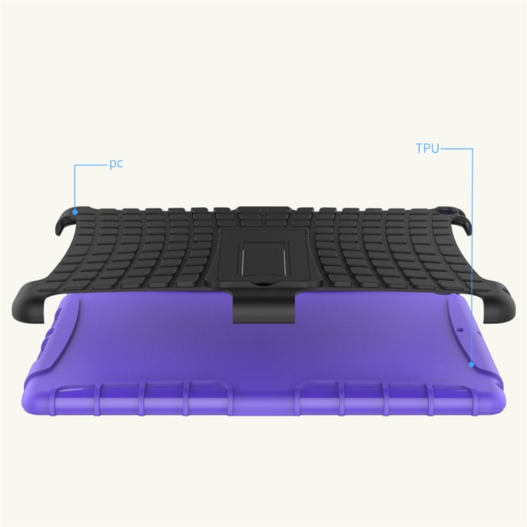 Anti-slip Tire Pattern Kickstand PC TPU Combo Case Shell for iPad 9.7-inch (2017) - Purple-2