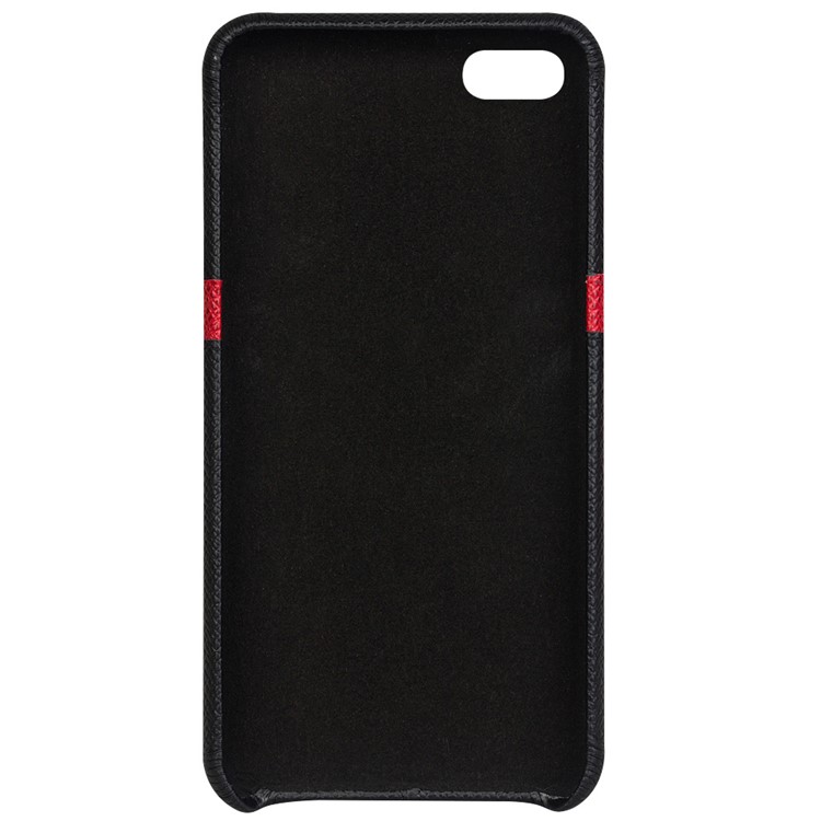 QIALINO Red V-shape Card Slot Cowhide Leather Coated PC Cover for iPhone 6s Plus / 6 Plus - Black-5