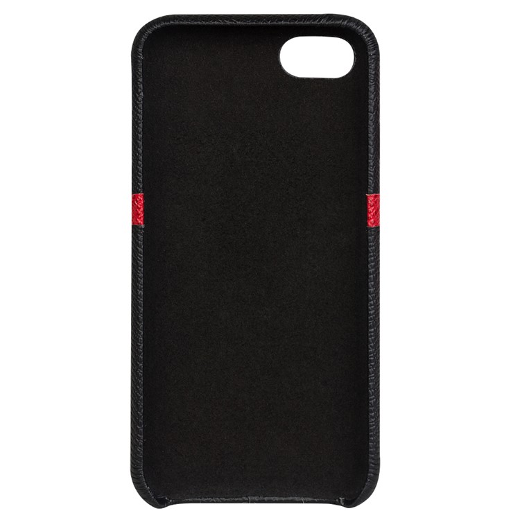 QIALINO Cross Texture Cowhide Leather Coated PC Back Case with Card Slot for iPhone 8 / 7 4.7 inch-3