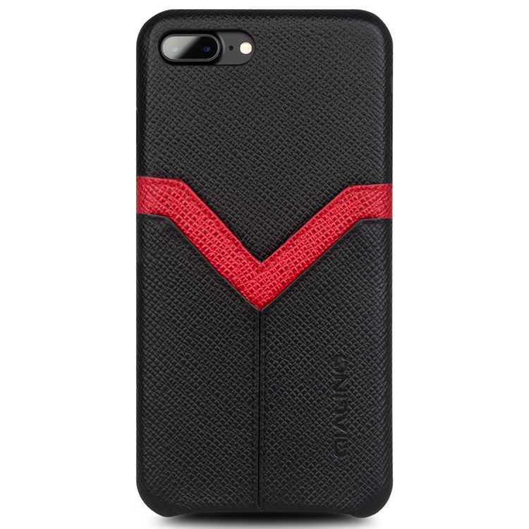 QIALINO Cross Texture Cowhide Leather Coated PC Back Cover for iPhone 7 Plus 5.5 inch-4