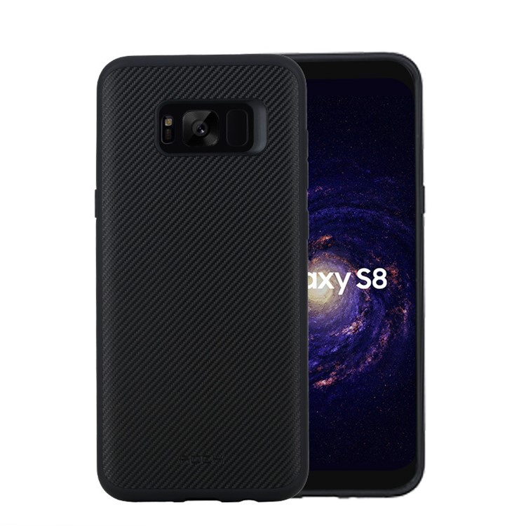 ROCK Origin Series for Samsung Galaxy S8 Plus G955 Carbon Fiber Texture PC TPU Hybrid Case - Black-1