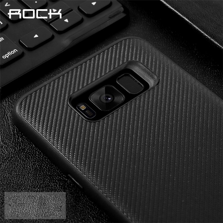 ROCK Origin Series for Samsung Galaxy S8 Plus G955 Carbon Fiber Texture PC TPU Hybrid Case - Black-3