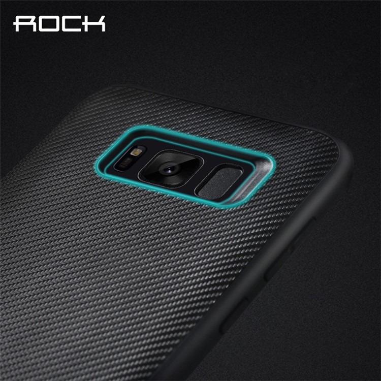 ROCK Origin Series for Samsung Galaxy S8 Plus G955 Carbon Fiber Texture PC TPU Hybrid Case - Black-5