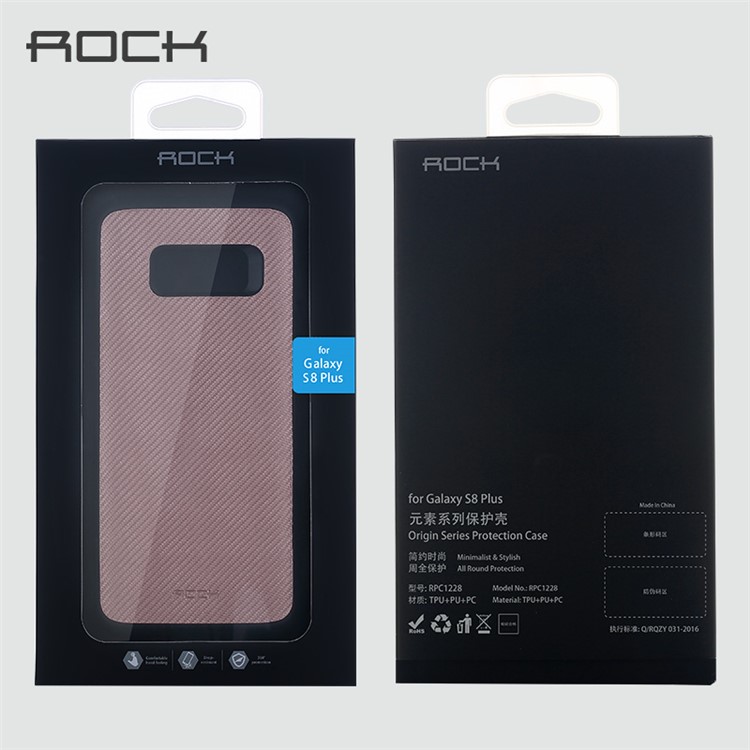 ROCK Origin Series for Samsung Galaxy S8 Plus G955 Carbon Fiber Texture PC TPU Hybrid Case - Black-8