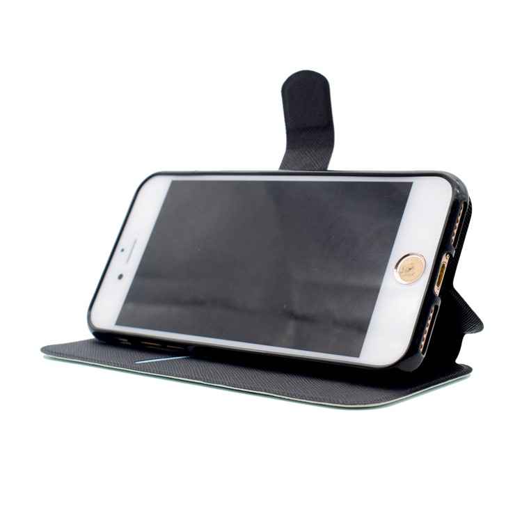 Pattern Printing Stand Card Slot Leather Case for iPhone 7 4.7 inch - Deer and Pool Reflection-5