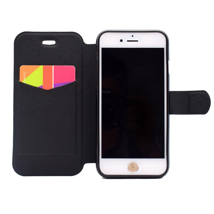 Pattern Printing Stand Card Slot Leather Case for iPhone 7 4.7 inch - Deer and Pool Reflection-6