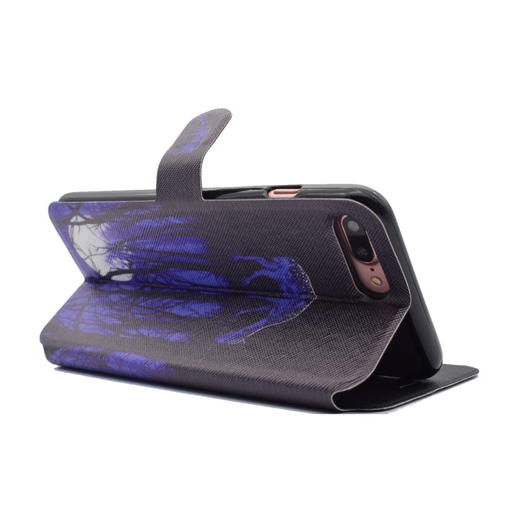 Printing Pattern Leather Card Slot Stand Case Cover for iPhone 7 Plus - Deer and Pool-4