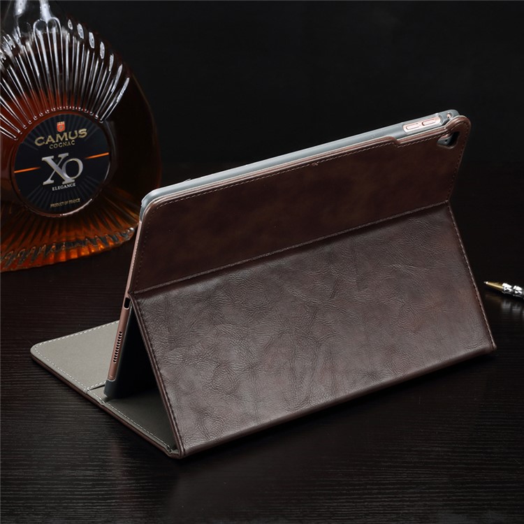 Crazy Horse PU Leather Card Slots Stand Case with Strap Holder for iPad Pro 9.7 inch - Black-4