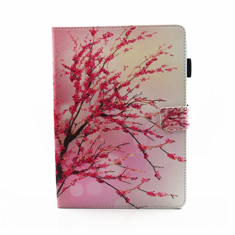 For iPad Pro 9.7 inch Pattern Printing Leather Card Holder Stand Case - Plum Blossom-2
