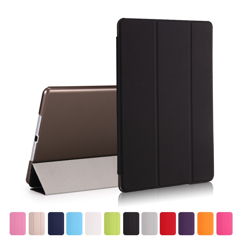 Multi-Color Magnetic Tri-fold Stand Smart Awake/Sleep Leather Case for iPad 9.7 (2018) / 9.7 (2017) - Black