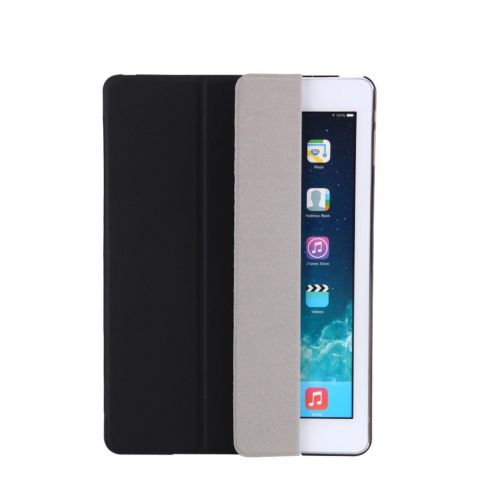 Multi-Color Magnetic Tri-fold Stand Smart Awake/Sleep Leather Case for iPad 9.7 (2018) / 9.7 (2017) - Black