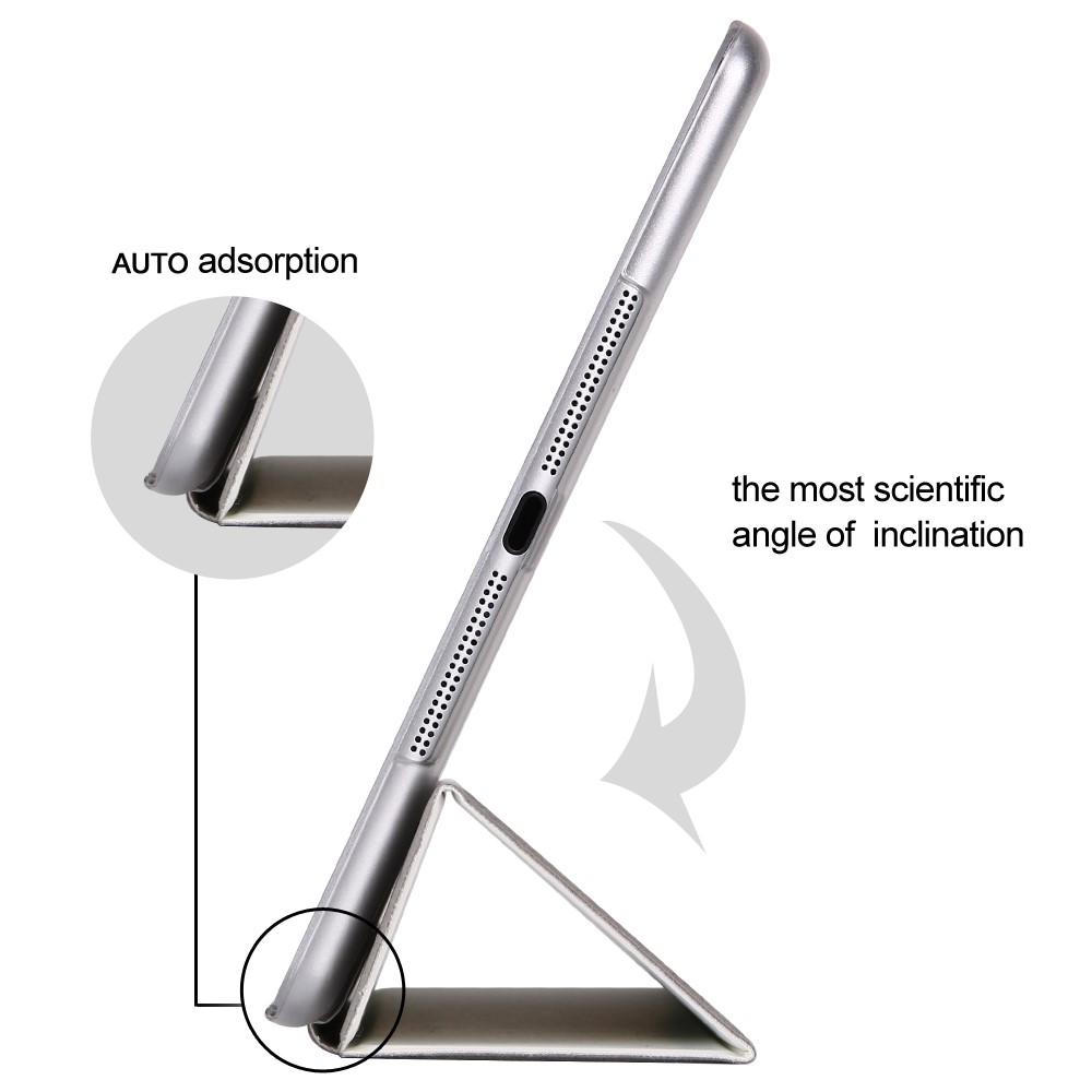 Tri-fold Stand Awakening Smart Leather Case for iPad 9.7 (2018) / 9.7 (2017) - White-4