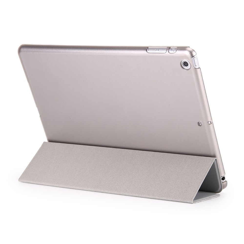 Tri-fold Stand Smart Wake Sleep Leather Cover for iPad 9.7 (2018) / 9.7 (2017) - Grey-3