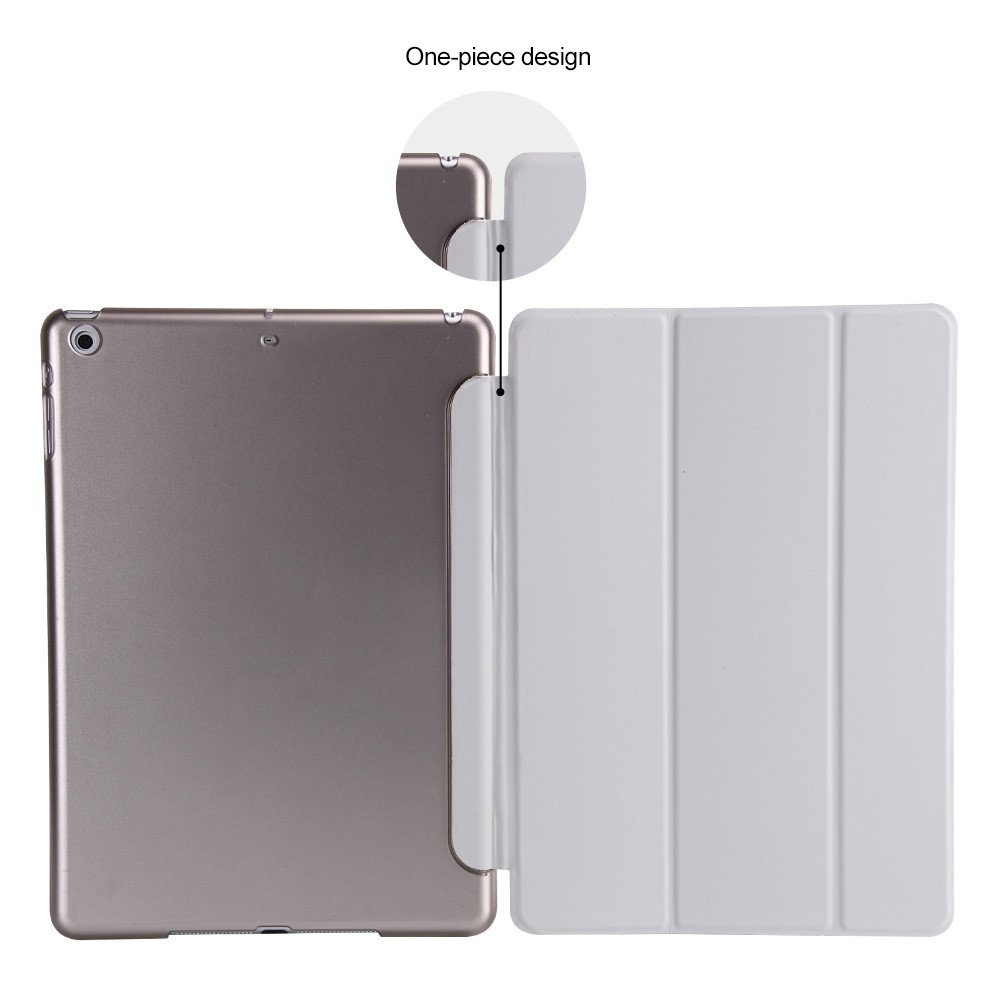 Tri-fold Stand Smart Wake Sleep Leather Cover for iPad 9.7 (2018) / 9.7 (2017) - Grey-5