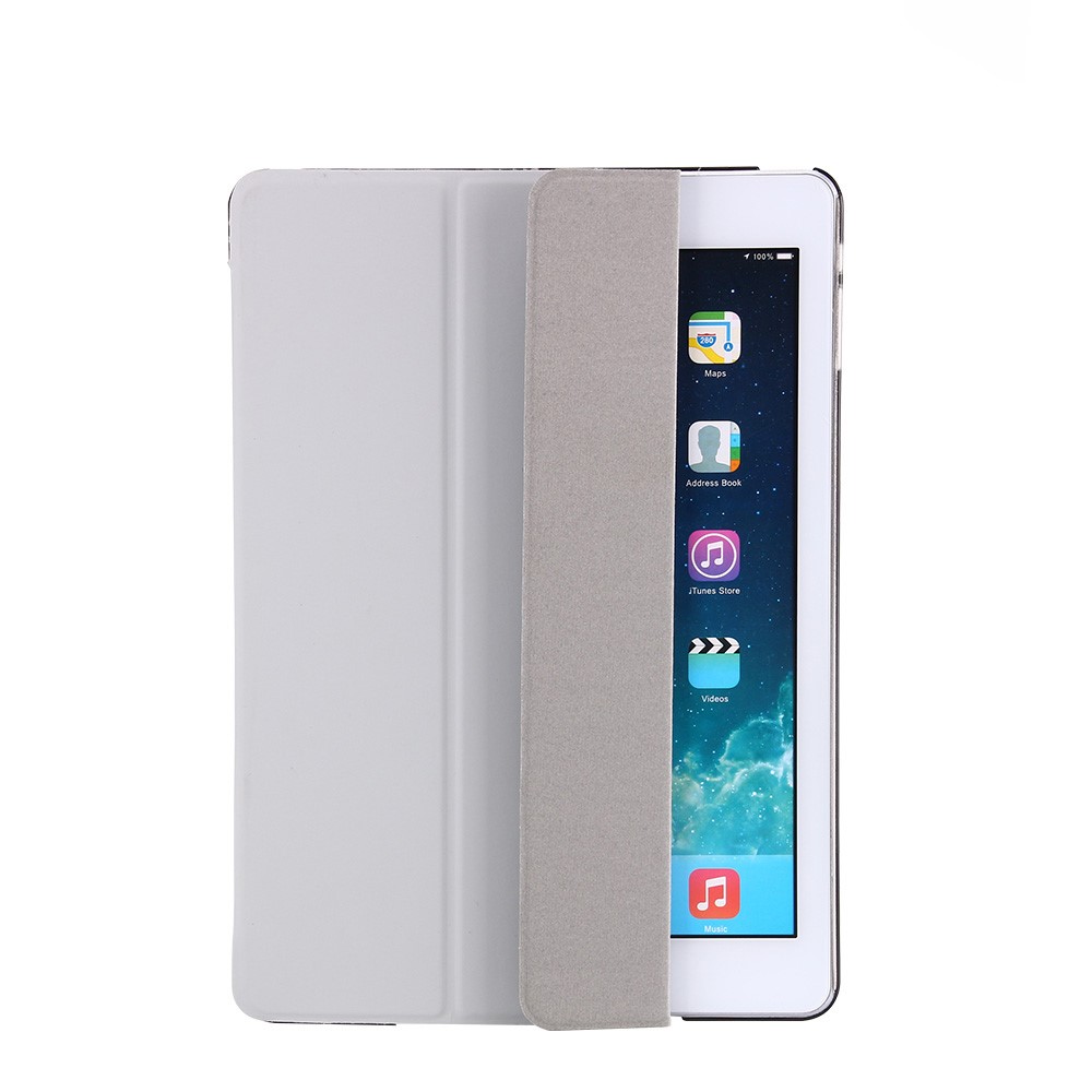 Tri-fold Stand Smart Wake Sleep Leather Cover for iPad 9.7 (2018) / 9.7 (2017) - Grey-6