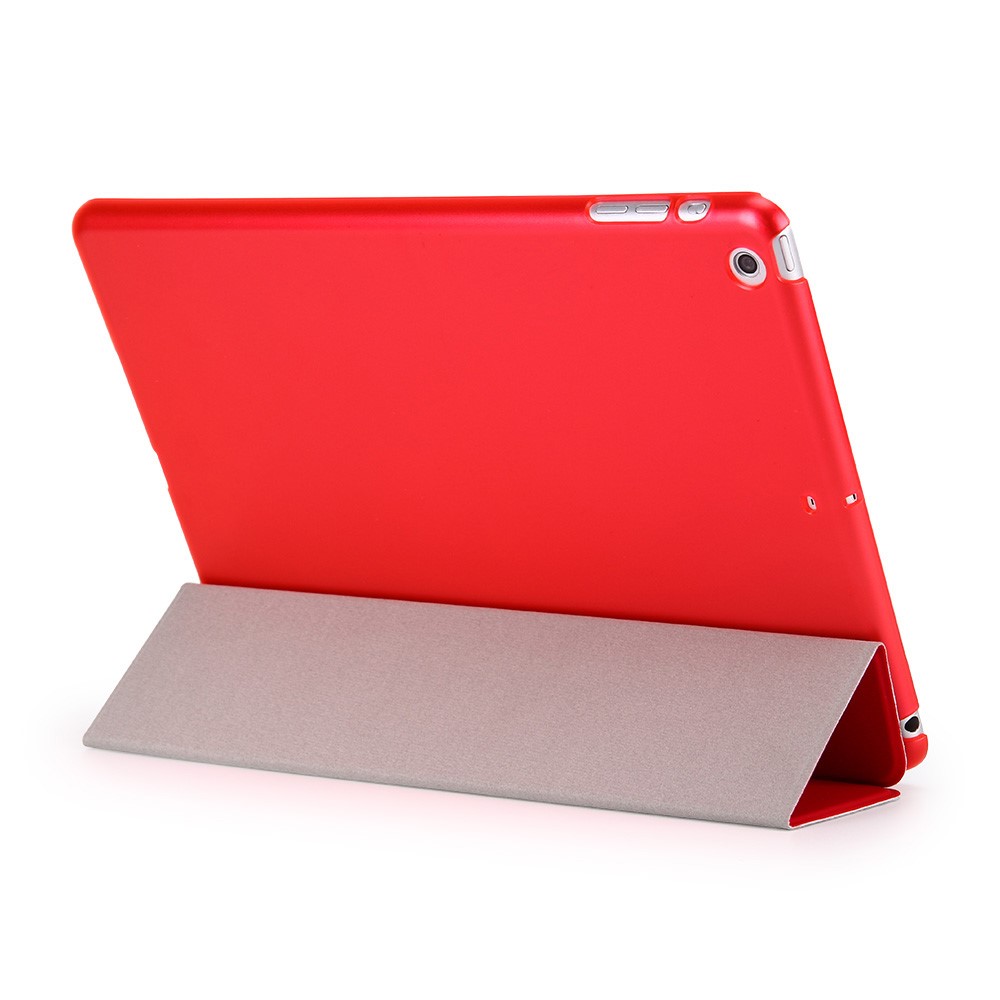 Multi-Color Magnetic Tri-fold Stand Smart Awake/Sleep Leather Case for iPad 9.7 (2018) / 9.7 (2017) - Red-3