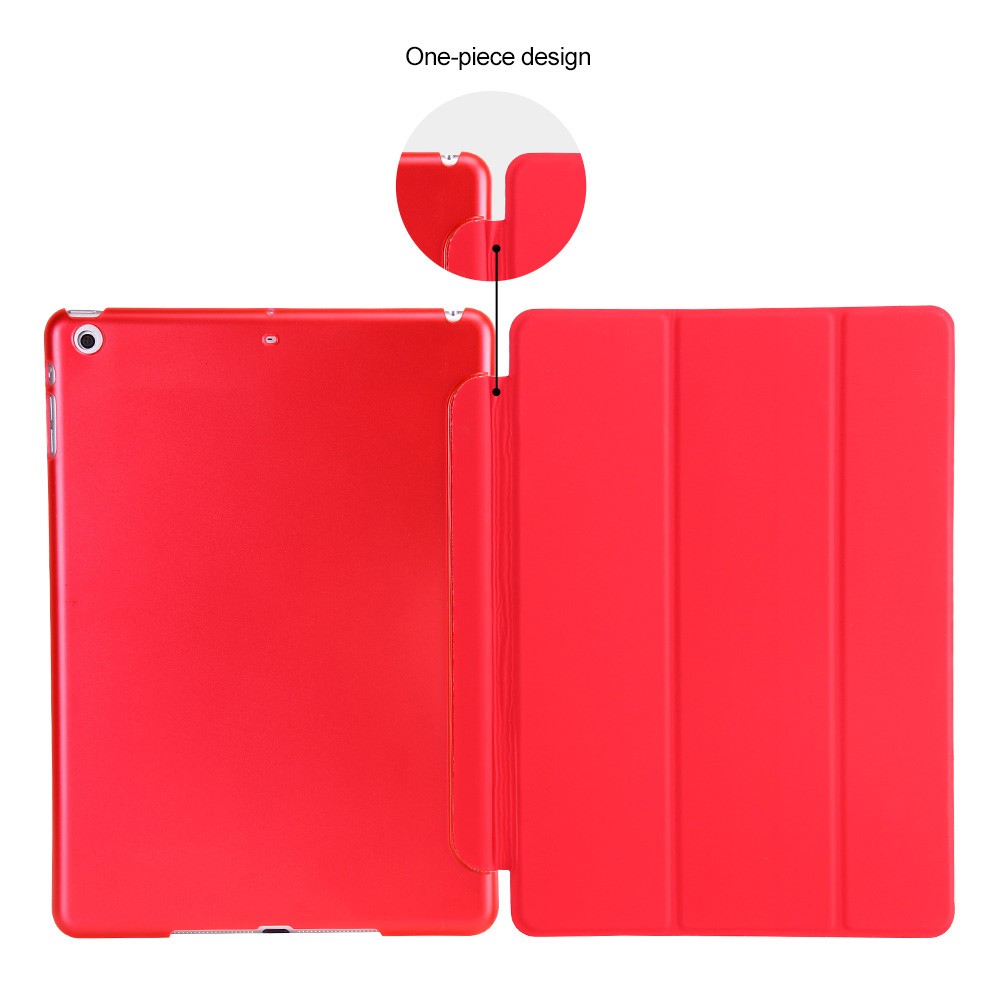 Multi-Color Magnetic Tri-fold Stand Smart Awake/Sleep Leather Case for iPad 9.7 (2018) / 9.7 (2017) - Red-5