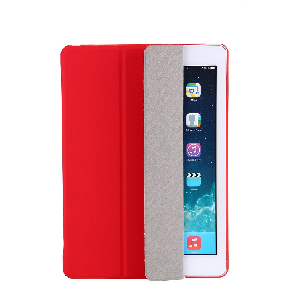 Multi-Color Magnetic Tri-fold Stand Smart Awake/Sleep Leather Case for iPad 9.7 (2018) / 9.7 (2017) - Red-6