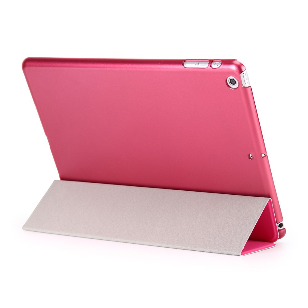 For iPad 9.7 (2018) / 9.7 (2017) Tri-fold Stand Leather Smart Cover Case - Rose-3