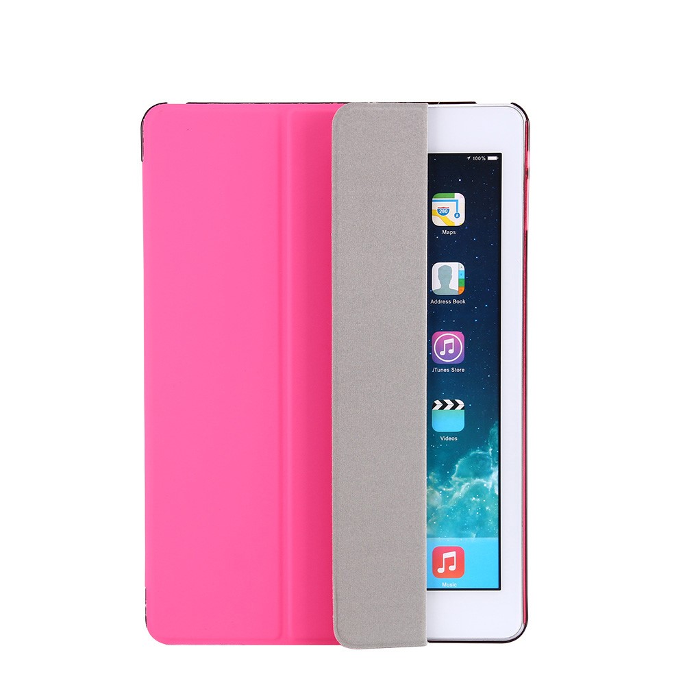 For iPad 9.7 (2018) / 9.7 (2017) Tri-fold Stand Leather Smart Cover Case - Rose-6