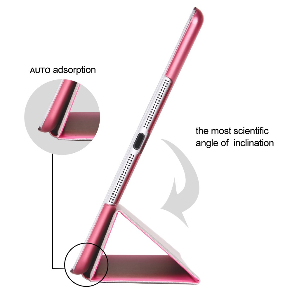 Tri-fold Stand Awakening Leather Smart Cover for iPad 9.7 (2018) / 9.7 (2017) - Pink-4