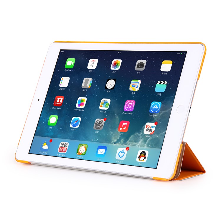 Tri-fold Stand Smart Sleep Leather Tablet Cover for iPad 9.7 (2018) / 9.7 (2017) - Orange-2