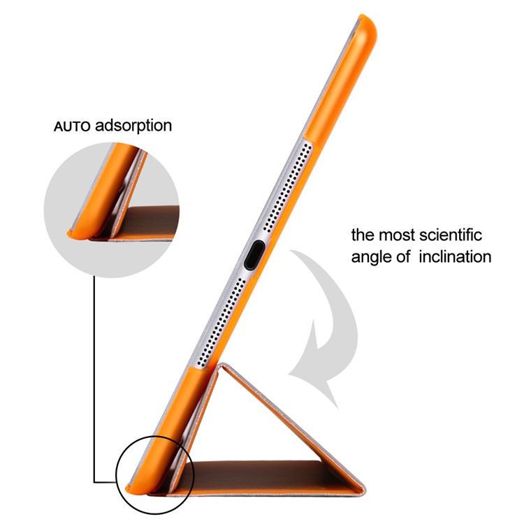 Tri-fold Stand Smart Sleep Leather Tablet Cover for iPad 9.7 (2018) / 9.7 (2017) - Orange-4