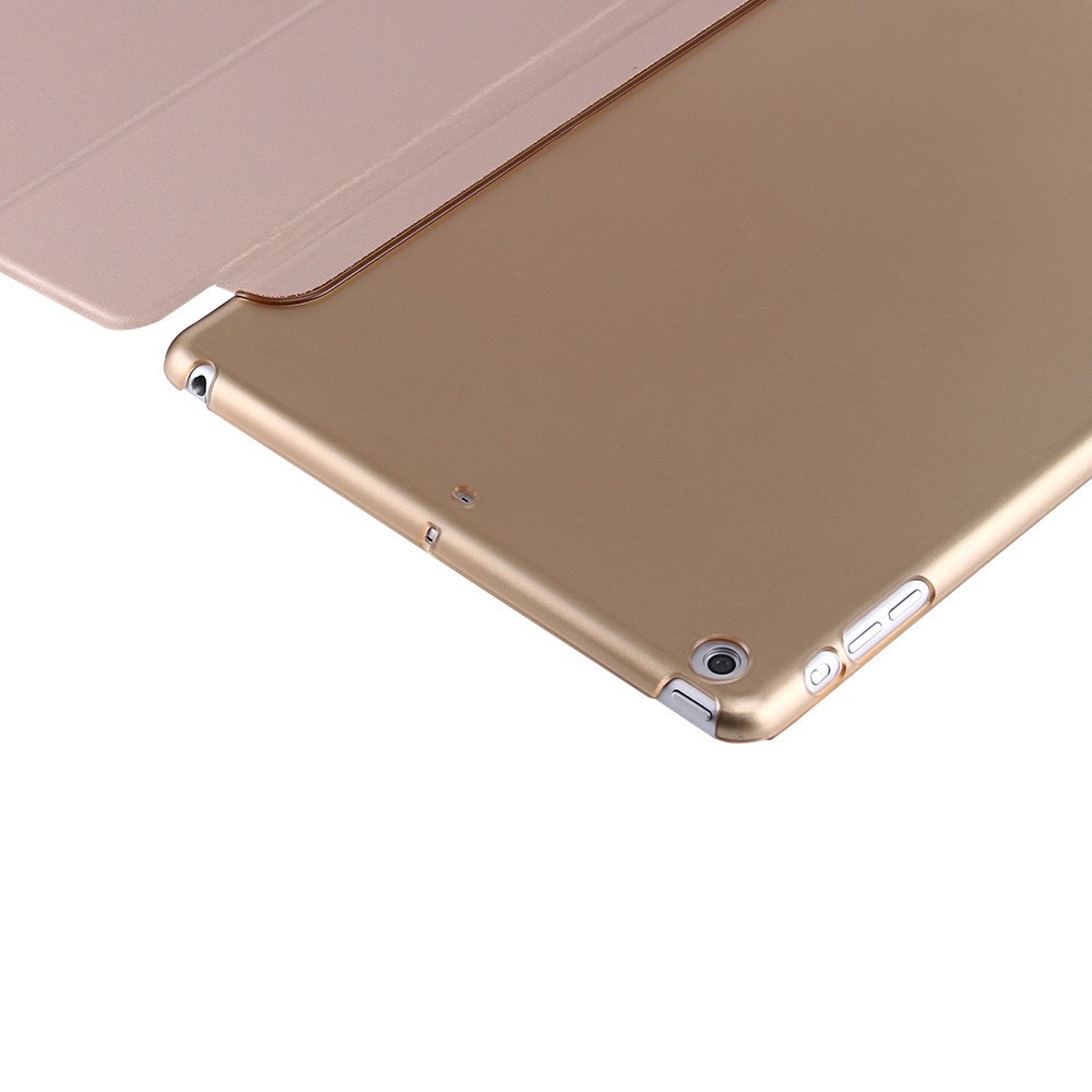 Tri-fold Stand Leather Smart Cover Protector for iPad 9.7 (2018) / 9.7 (2017) - Gold-7