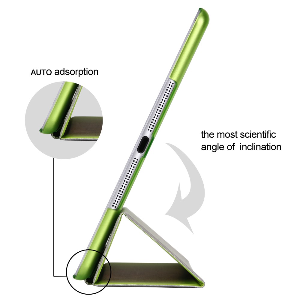 For iPad 9.7 (2018) / 9.7 (2017) Tri-fold Stand Smart Leather Cover - Green-4