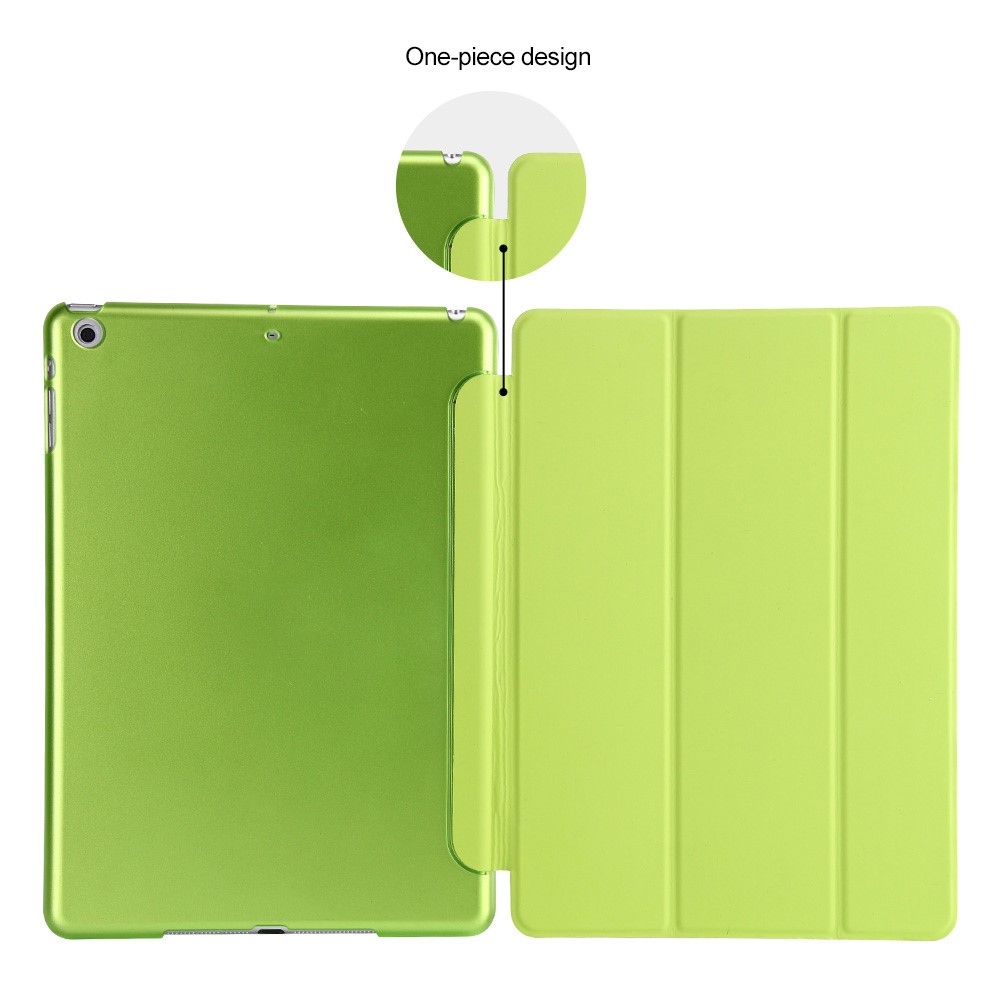 For iPad 9.7 (2018) / 9.7 (2017) Tri-fold Stand Smart Leather Cover - Green-5