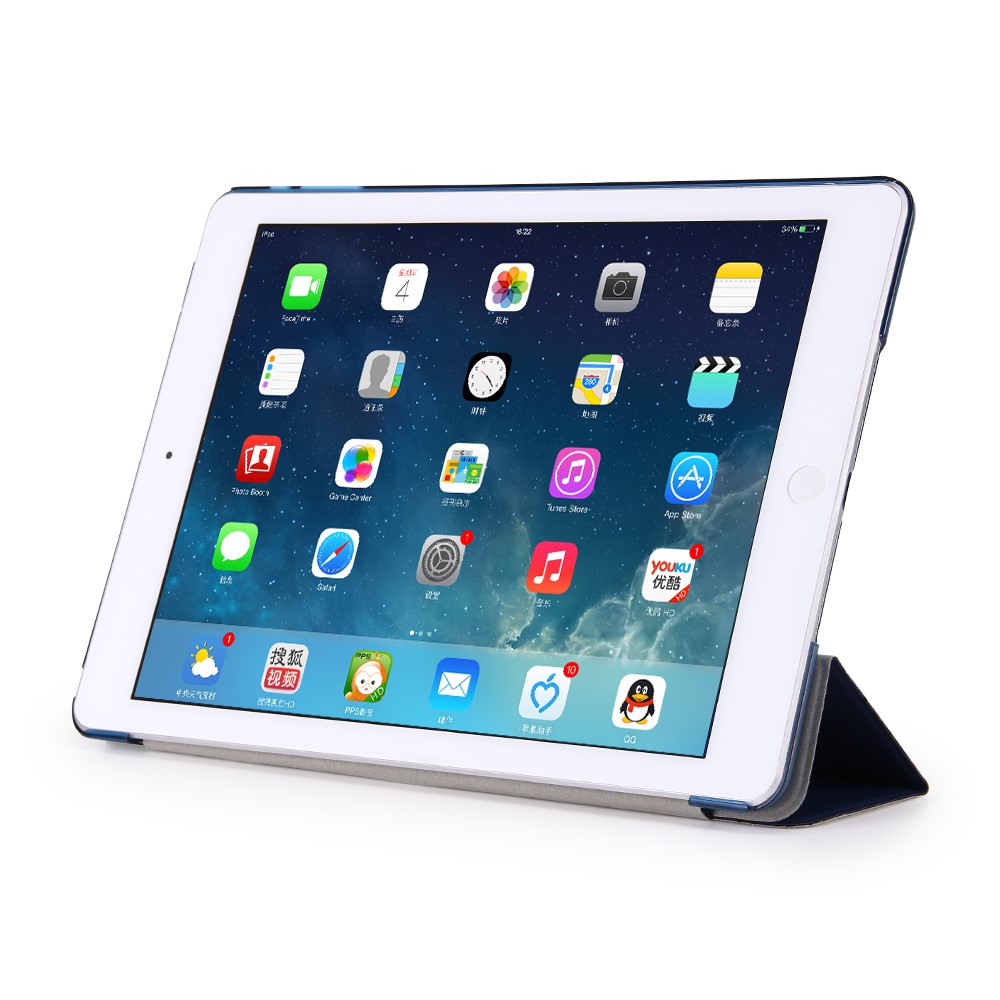 Custodia In Pelle Con Supporto Tri-fold Per Ipad Da 9,7 Pollici (2017) - Blu Scuro-2