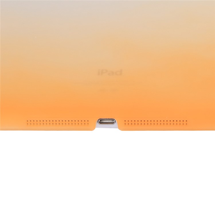2-in-1 Tri-fold Stand Rainbow Color Leather Smart Cover Case for iPad 9.7 (2018) / 9.7 (2017) - Green / Orange-9