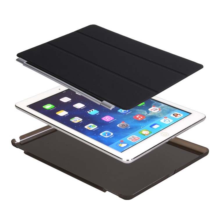 2-in-1 Tri-fold Stand Smart Leather Tablet Cover + PC Companion Case for iPad 9.7 (2018) / 9.7 (2017) - Black-5