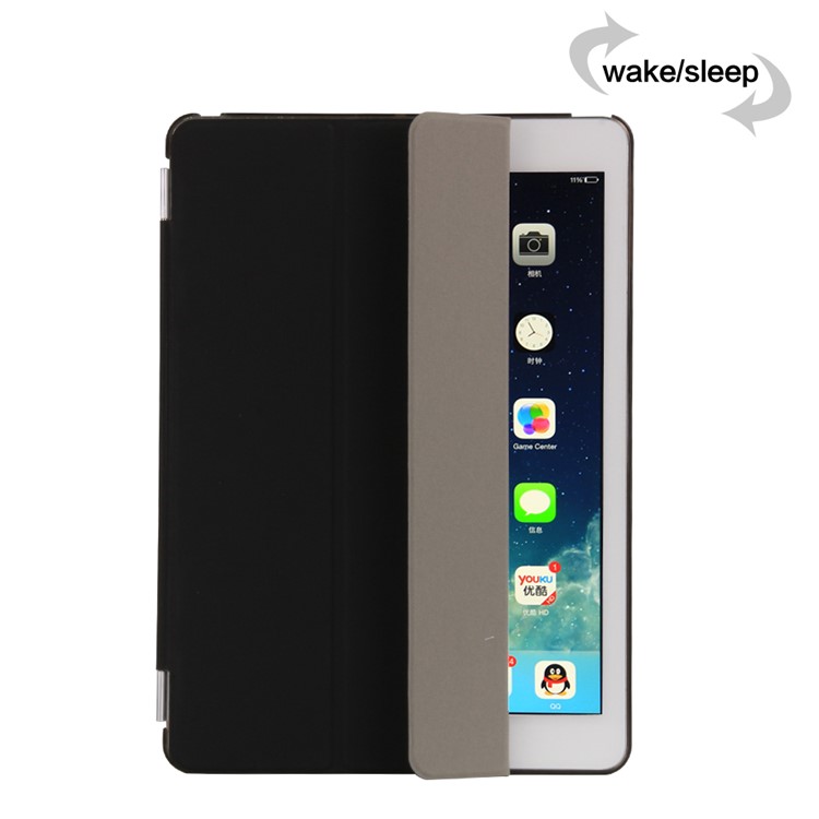 2-in-1 Tri-fold Stand Smart Leather Tablet Cover + PC Companion Case for iPad 9.7 (2018) / 9.7 (2017) - Black-6