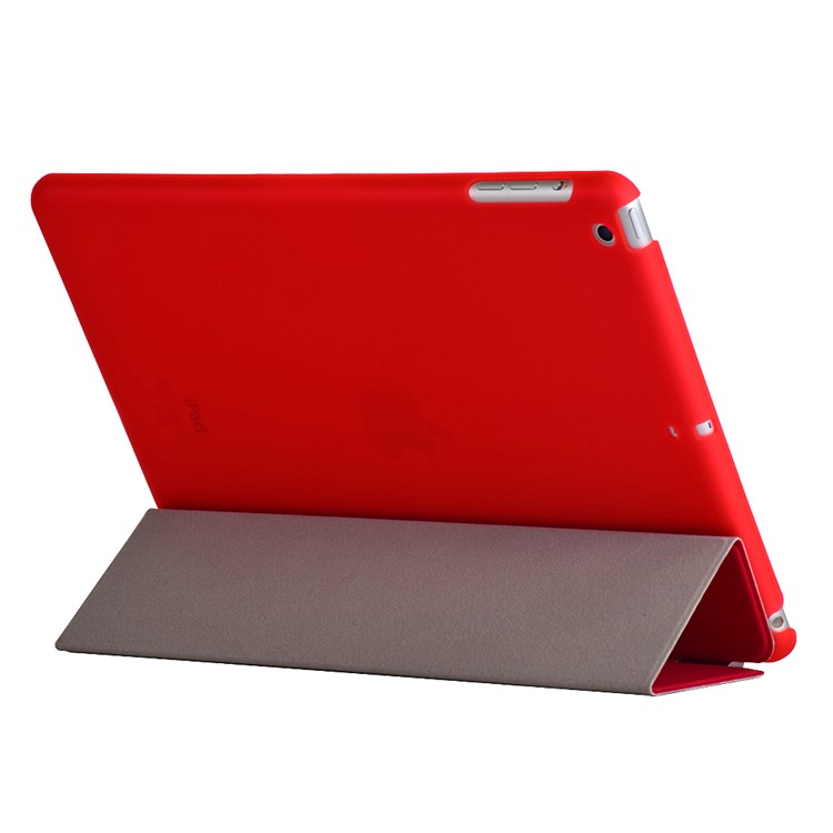 2-in-1 Tri-fold Stand Smart Leather Cover + Back PC Companion Shell for iPad 9.7 (2018) / 9.7 (2017) - Red-3