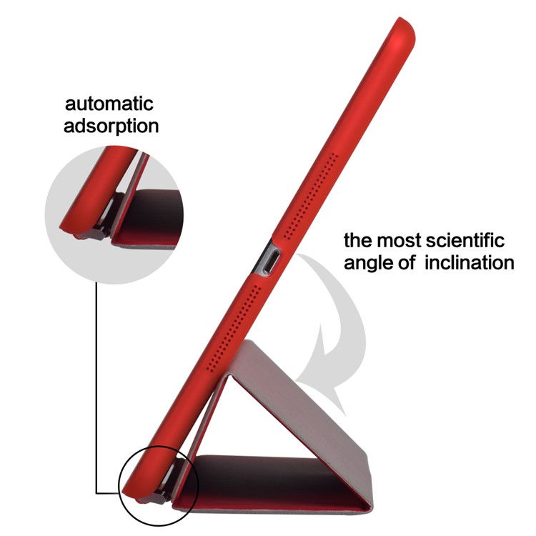 2-in-1 Tri-fold Stand Smart Leather Cover + Back PC Companion Shell for iPad 9.7 (2018) / 9.7 (2017) - Red-4