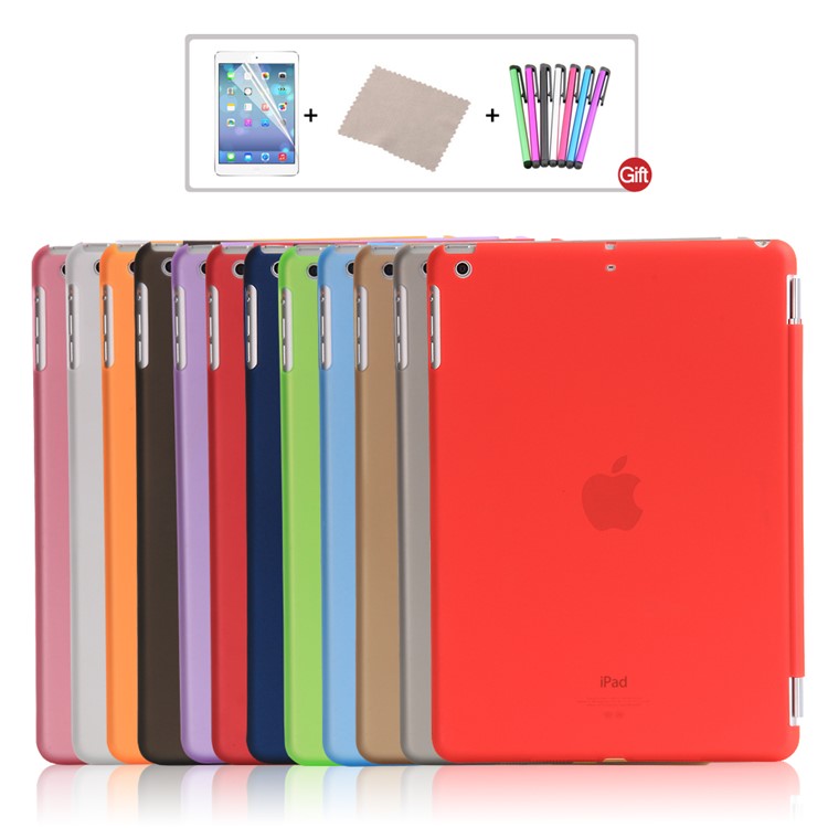 2-in-1 Tri-fold Stand Smart Leather Cover + Back PC Companion Shell for iPad 9.7 (2018) / 9.7 (2017) - Red-7