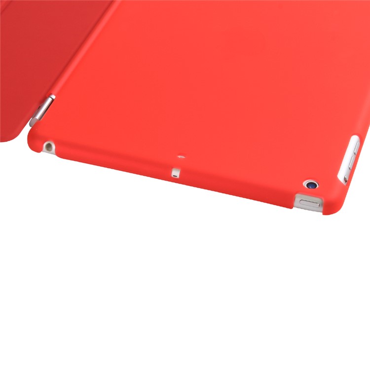 2-in-1 Tri-fold Stand Smart Leather Cover + Back PC Companion Shell for iPad 9.7 (2018) / 9.7 (2017) - Red-8