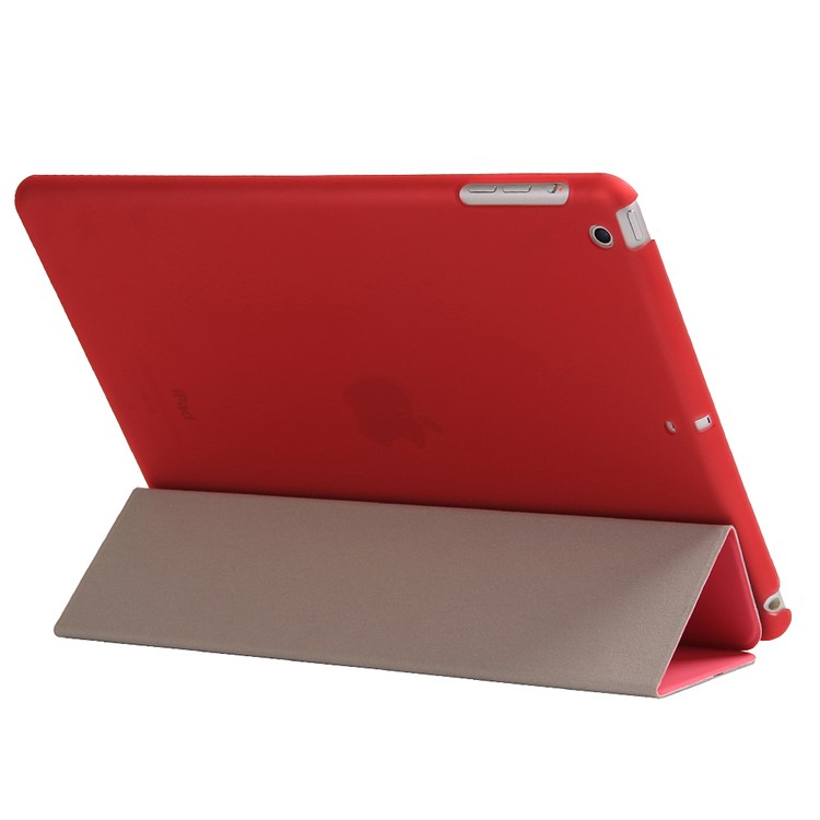 2-in-1 Back PC Companion Case + Tri-fold Smart Leather Stand Cover for iPad 9.7 (2018) / 9.7 (2017) - Rose-3