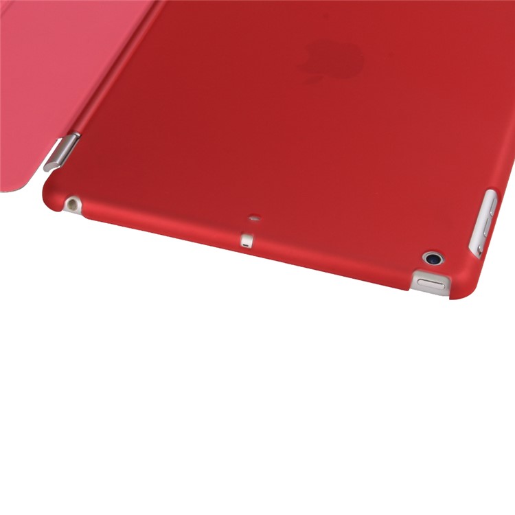 2-in-1 Back PC Companion Case + Tri-fold Smart Leather Stand Cover for iPad 9.7 (2018) / 9.7 (2017) - Rose-8