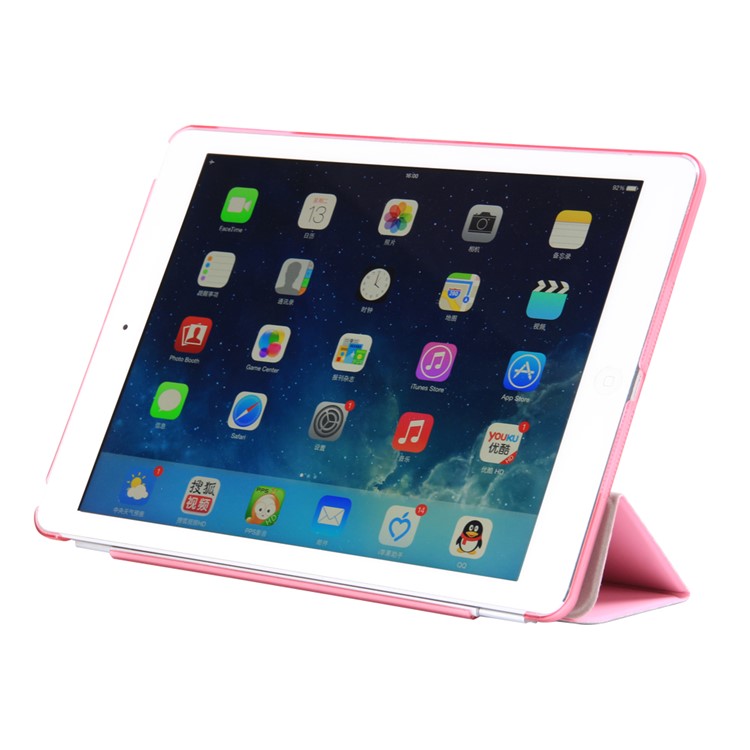 2-in-1 Back Hard Companion Case + Tri-fold Leather Smart Cover Stand for iPad 9.7 (2018) / 9.7 (2017) - Pink-3