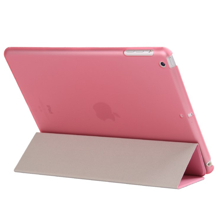 2-in-1 Back Hard Companion Case + Tri-fold Leather Smart Cover Stand for iPad 9.7 (2018) / 9.7 (2017) - Pink-4
