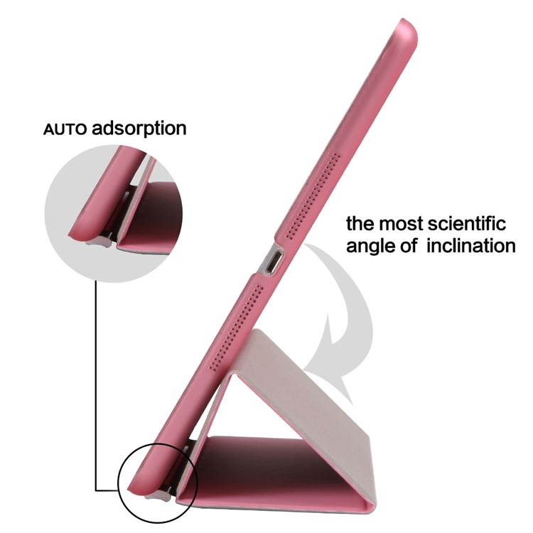 2-in-1 Back Hard Companion Case + Tri-fold Leather Smart Cover Stand for iPad 9.7 (2018) / 9.7 (2017) - Pink-5
