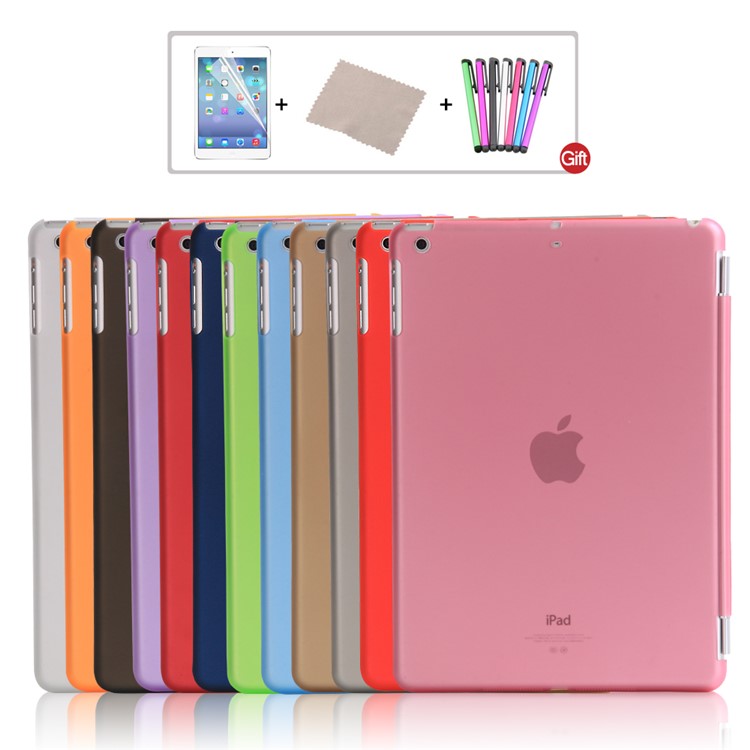 2-in-1 Back Hard Companion Case + Tri-fold Leather Smart Cover Stand for iPad 9.7 (2018) / 9.7 (2017) - Pink-8