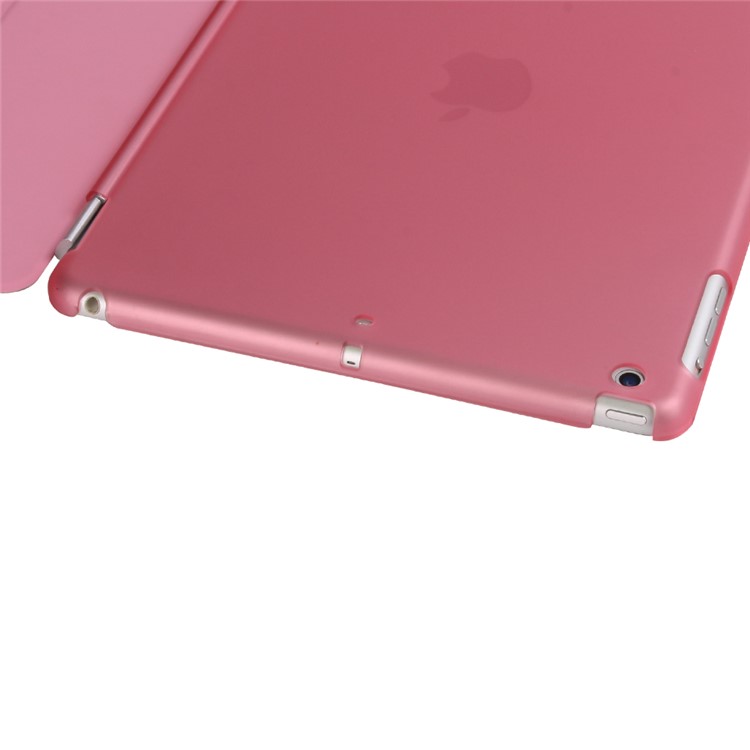 2-in-1 Back Hard Companion Case + Tri-fold Leather Smart Cover Stand for iPad 9.7 (2018) / 9.7 (2017) - Pink-9