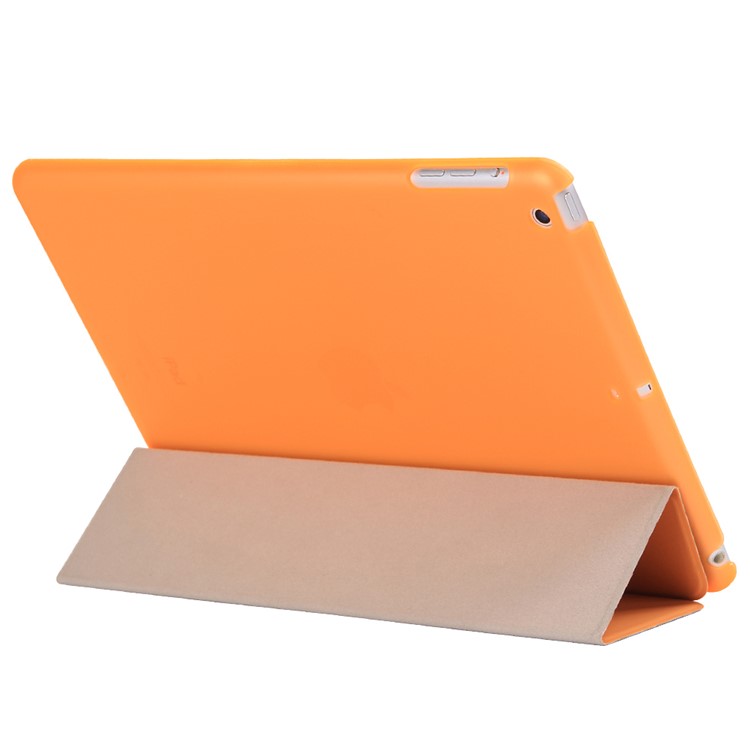 2-en-1 tri-Cubierta elegante del soporte del cuero + Caja plástica del compañero para el iPad 9.7 pulgadas(2017) - naranja-3