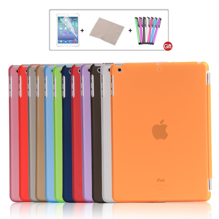 2-en-1 tri-Cubierta elegante del soporte del cuero + Caja plástica del compañero para el iPad 9.7 pulgadas(2017) - naranja-7
