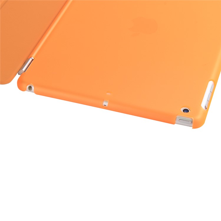 2-en-1 tri-Cubierta elegante del soporte del cuero + Caja plástica del compañero para el iPad 9.7 pulgadas(2017) - naranja-8