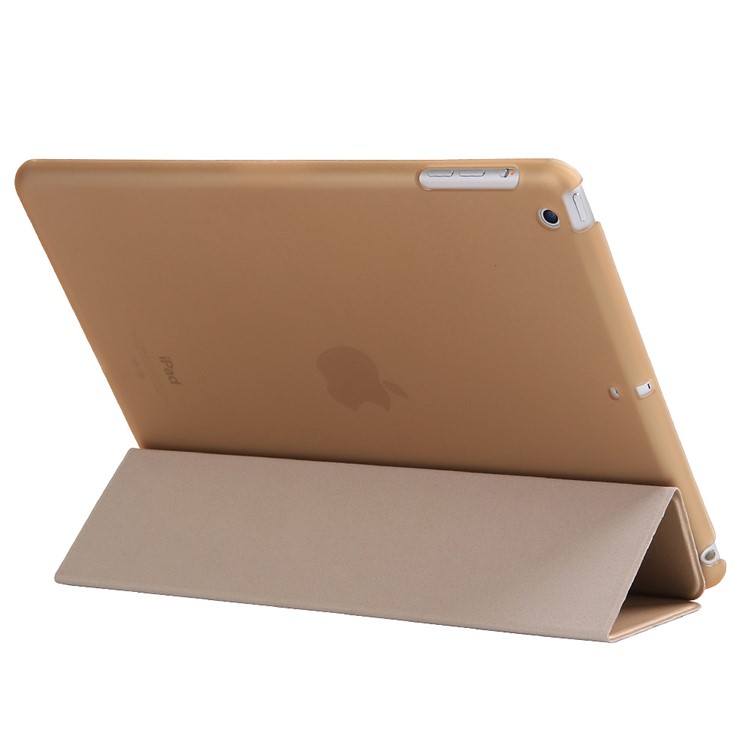 2-in-1 Tri-fold Stand Smart Leather Cover + Back Companion Shell for iPad 9.7 (2018) / 9.7 (2017) - Gold-2
