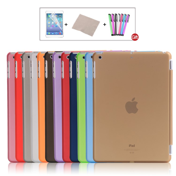 2-in-1 Tri-fold Stand Smart Leather Cover + Back Companion Shell for iPad 9.7 (2018) / 9.7 (2017) - Gold-6